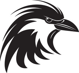 Stylish Raven Outline Design Elegant Black Bird Mark