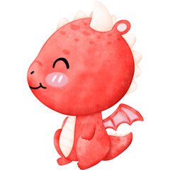 Cute Dragon, Red dragon, Chinese dragon