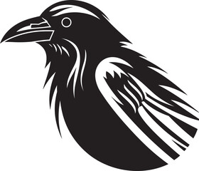 Intricate Black Bird Crest Minimalistic Raven Mark of Excellence