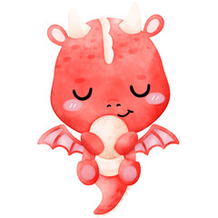 Cute Dragon, Red dragon, Chinese dragon