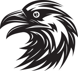 Sleek Crow Iconic Emblem Abstract Black Bird Seal