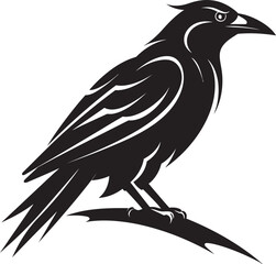 Sleek Raven Monogram of Distinction Modern Raven Silhouette Symbol