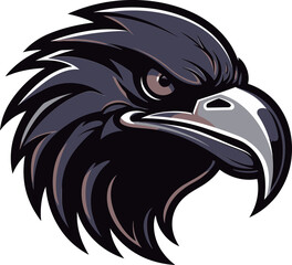 Modern Crow Silhouette Logo Bold Raven Vector Icon