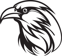 Premium Raven Insignia Intricate Bird Graphic Badge