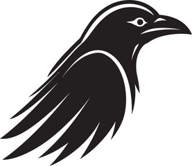Graceful Raven Monogram Modern Bird Outline Design