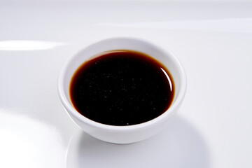 soy sauce on the white background