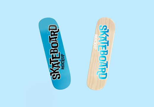 Floating Skateboard Decks Mockup