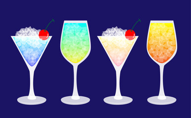 Illustration of colorful cocktail