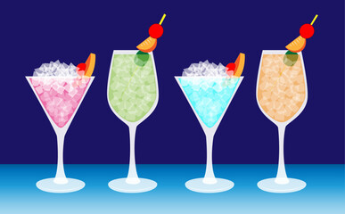 Illustration of colorful cocktail