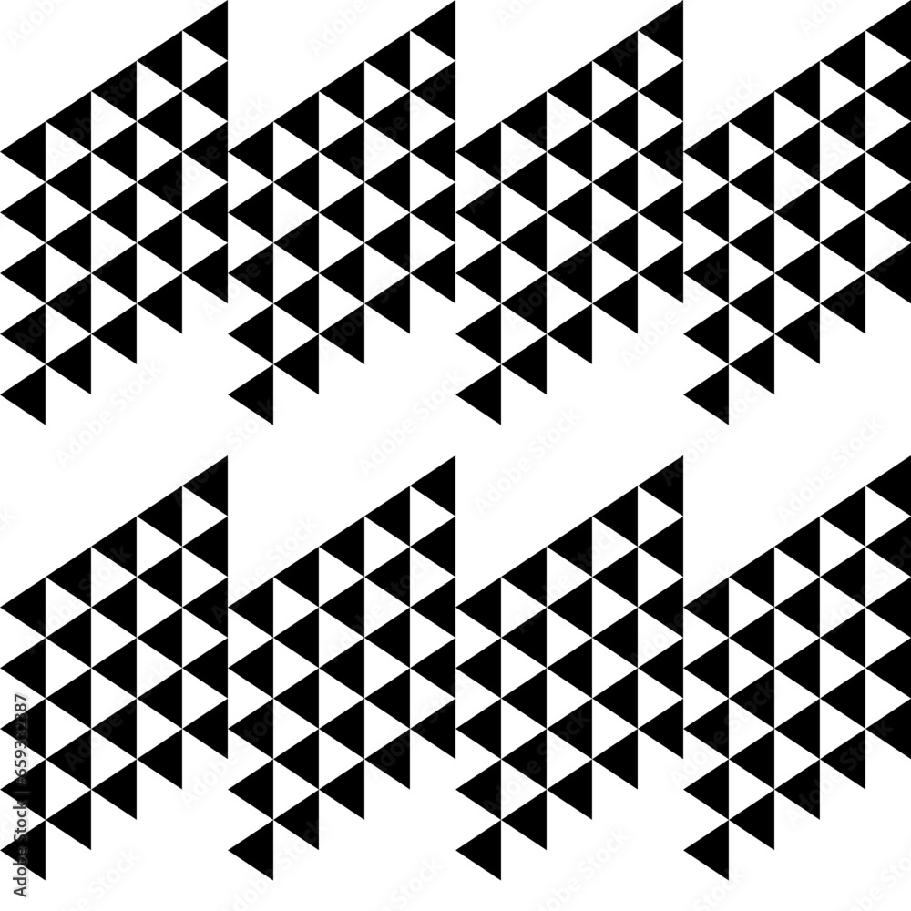 Poster Modern abstract geometric contemporary vector seamless diagonal pattern with simple elements and shapes. Graphic black and white minimalist background.