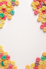 Fototapeta premium COLORED CANDIES ON A WHITE BACKGROUND