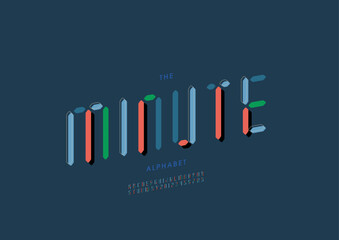 Vector of stylized modern font and alphabet