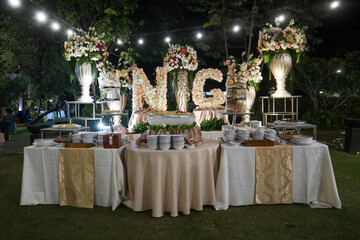 Garden Wedding at Night