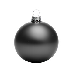 Christmas ball. Grey black Xmas bauble decoration isolated on transparent white background, png	 - obrazy, fototapety, plakaty