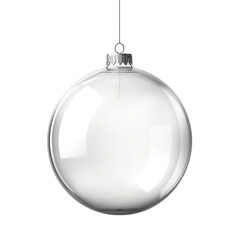 Christmas ball. Glass Xmas bauble decoration isolated on transparent white background, png	 - obrazy, fototapety, plakaty