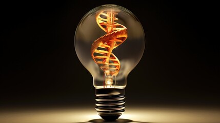Biotechnology, a DNA model in a bulb, bulb series