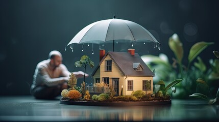 Man investment for future insurance concept health insurance, life insurance , home insurance