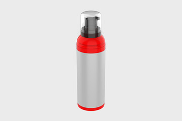 Ads template mockup realistic plastic bottles with dispenser airless pump for liquid gel, soap, lotion, cream, shampoo, bath foam and other cosmetics. 3d illustration 