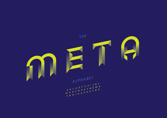 Vector of stylized modern font and alphabet