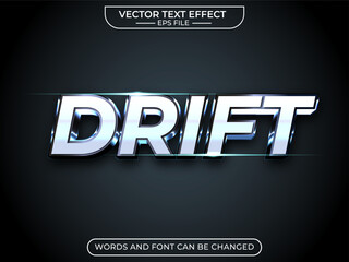 drift text effect, editable, 3d text. for business title. vector template © ika