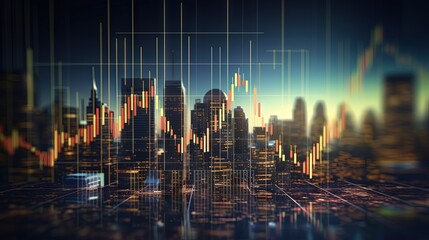 Stock market or forex trading graph in futuristic concept suitable for financial investment or Economic trends business idea and all art work design. Abstract finance background - obrazy, fototapety, plakaty