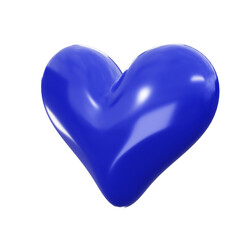 Fototapeta premium 3D rendering of a high resolution icon/illustration of a heart in blue tones with transparency.