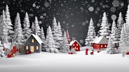 christmas house in the snow