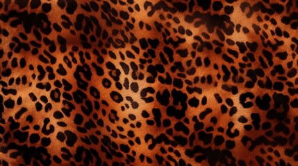 Obraz premium Ombre Colored Realistic Furry Leopard Seamless Pattern Animal Skin Spots Texture Trendy Fashion Colors Perfect for Allover Fabric Print Dark Brown Tones