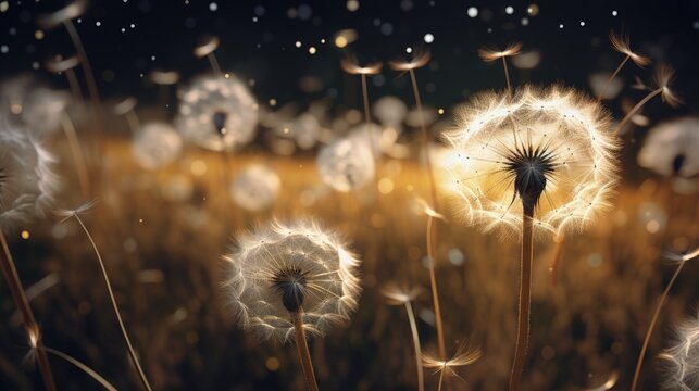 Fototapeta close up of dandelion seeds