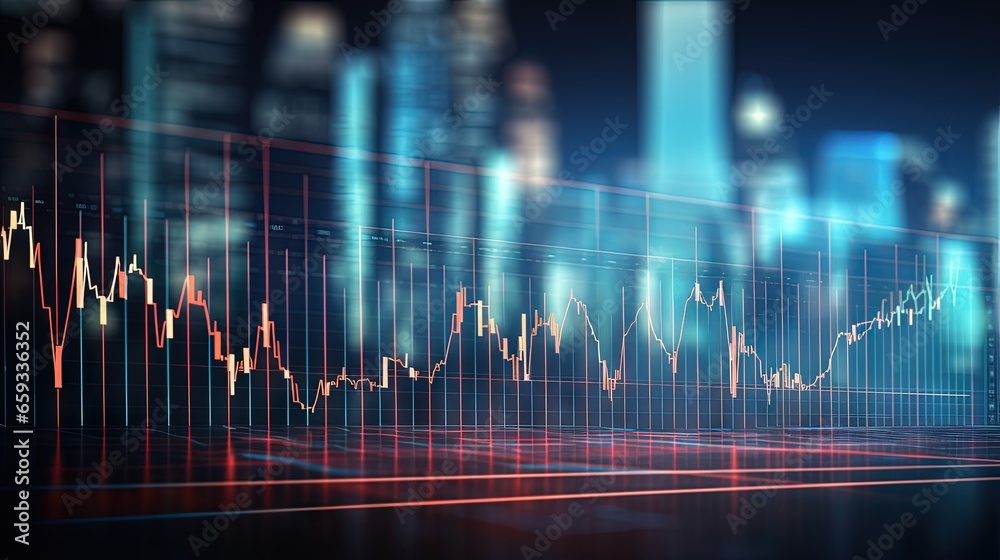 Poster financial data on a monitor. finance data concept. stock market pricing abstract. business backgroun