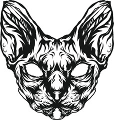 Adorable Cat Tattoo Ideas for Tattoo Lover, Cat Tattoo, Cat Potrait Tattoos, cat sphynx outline.