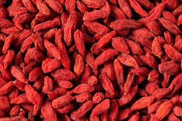 Dried Chinese wolfberries or Goji berry texture Background.