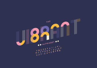 Fototapeta premium Vector of stylized modern font and alphabet