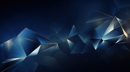 Blue Golden Royal Awards Graphics Background. Diamond Triangle Element. Elegant Shine Modern Template. Luxury Premium Corporate Brochure. Abstract Certificate Banner Dynamic Crystal Polygonal Design.