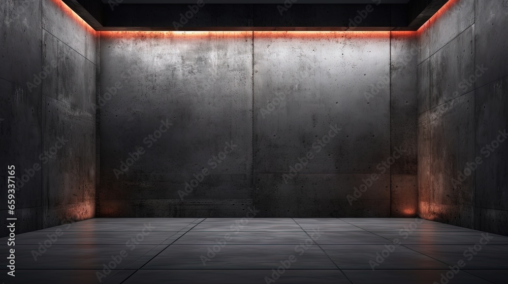 Aufkleber advanced background high end scenario concrete wall 3d rendering booth exhibition hall dark technolo