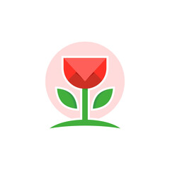 mail rose modern logo designs