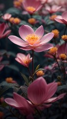 pink water lily