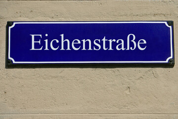 Emailleschild Eichenstraße