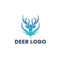 Deer Gradient Colorful Logo. Deer Head Logo Design