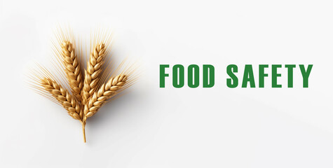 yellow paddy grain, food safety lettering banner