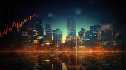 Obraz premium financial stock market graph illustration ,concept of business investment and stock future trading.
