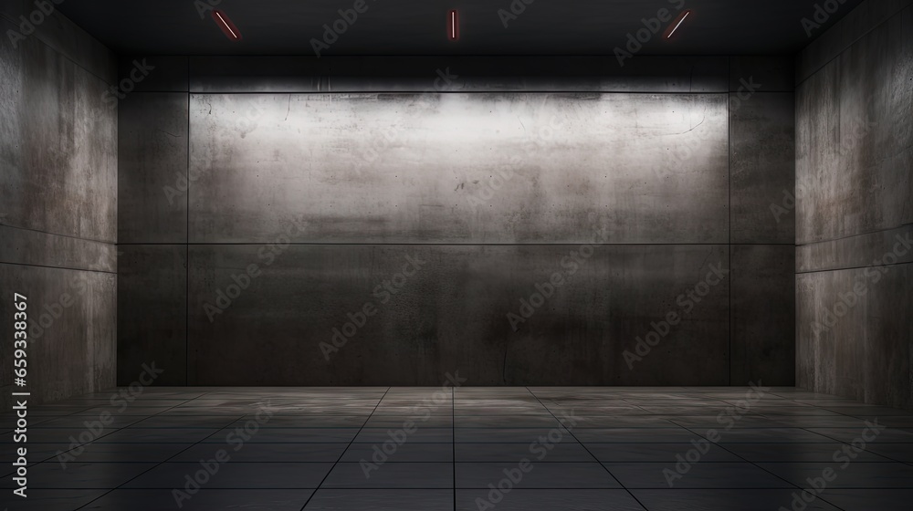 Aufkleber advanced background high end scenario concrete wall 3d rendering booth exhibition hall dark technolo