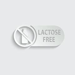Lactose free icon vector  without milk 