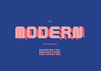 Fototapeta premium Vector of stylized modern font and alphabet