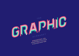 Obraz premium Vector of stylized modern font and alphabet