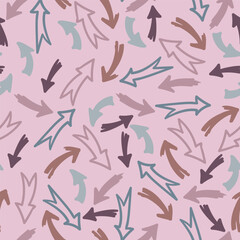 seamless pattern with arrows of different colors. Pointer. Wallpaper. gift paper. Simple pattern, Stationery. Vector illustration.