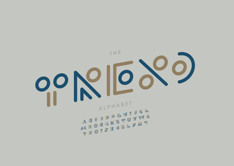 Obraz premium Vector of stylized modern font and alphabet