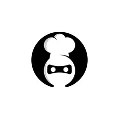 ninja chef negative space logo designs © yozi