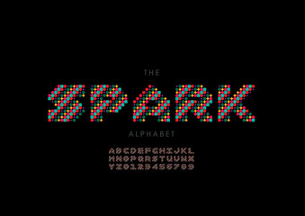 Vector of stylized modern font and alphabet