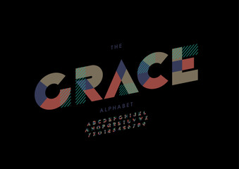 Obraz premium Vector of stylized modern font and alphabet